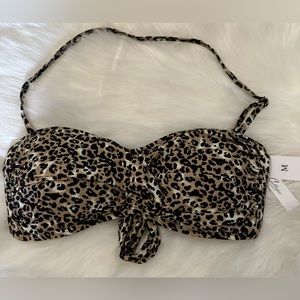 Colloyes Women's Bandeau Bikini Top Strapless Tie Back Bathing Suit Top